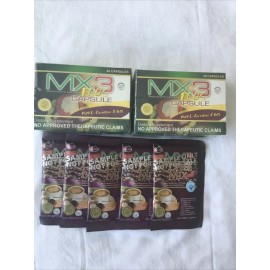 Mx3 2 BOXES OF MX3 PLUS 30 capules + Free 5sachet of mx3 coffee & free shipping