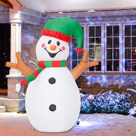 5 Ft Christmas Inflatable Snowman, Blow up Snowman Inflatable Outdoor Decorations for Christmas Indoor Holiday Inflatables Home Family Decor Yard Decorations
