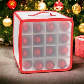 MIJOMA Storage Box Sorting Box Christmas Bag for Christmas Tree Baubles Christmas Decorations (30 x 30 x 30 cm - for 64 Pieces)
