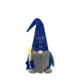 Rae Dunn Gnomo Hanukkah - Decoración para el hogar - Figura de peluche escandinava, sueco/nórdico Tomte Nisse, elfo de 19 pulgadas con vela LED para e