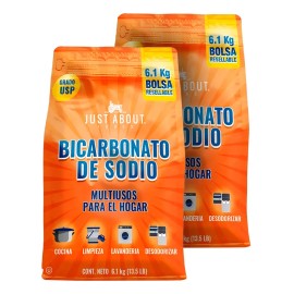 2 Pack Bicarbonato De Sodio Just About Foods 12.2 Kg Ctc