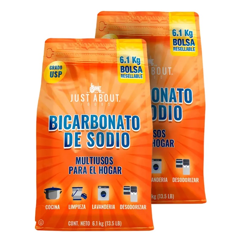 2 Pack Bicarbonato De Sodio Just About Foods 12.2 Kg