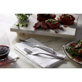 Weber 17077 Deluxe Steakbesteck Set, 4-teilig, Edelstahl, gezahnte Klinge, Silber