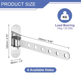 uxcell 1 Pcs 9.65x1.5 Inch Wall Mount Clothes Hanger, Foldable Clothes Drying Rack, Laundry Hanger Dryer Rack Coat Hook for Bedroom Bathroom Wardrobe, Silver