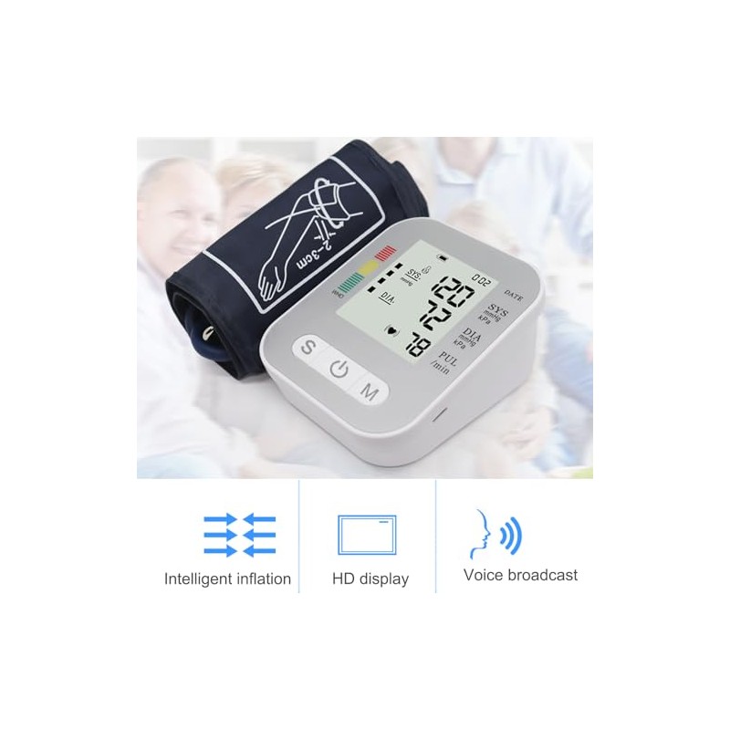 Tensiómetro automático para uso doméstico, tensiómetro de brazo con pantalla
