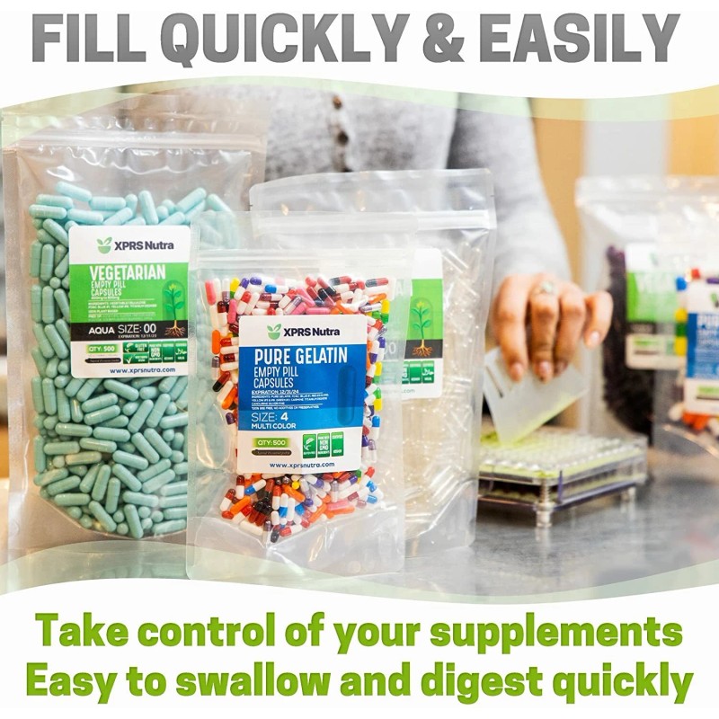 Capsules Express Size 3 Forest Green Empty Vegan/Vegetabl - 100