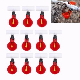 Regadera para Pollos, 10 Piezas Bebedero para Aves de Corral Bebedero automático de plástico para Pollos Vasos para Beber Agua Tazones para pájaros Codorniz Paloma Gallina Ganado