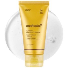 medicube Turmeric Overnight Wrapping Peel Off Mask - Nourishes dull, uneven skin with hydrolyzed collagen for glowing skin and improved elasticity. Korean skincare, 2.53 fl. oz.