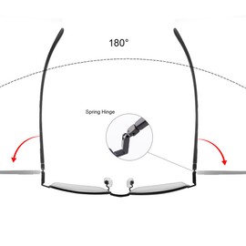 Photochromic Progressive Multifocus Reading Glasses W/ Spring Hinges 180° Transition Multifocal UV400 Sunglasses Sun Readers Blue Light Blocking Computer Eyeglasses Anti Glare Presbyopia for Men Women