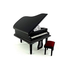 1:12 Scale Black Piano with Stool Set #05913