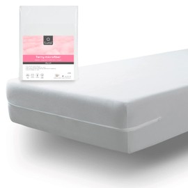 Tural Elasticated Mattress Cover in Silky Soft Microfibre Terry Towelling Size 140 x 190/200 cm | Mattress Protector with Zip | Fits Mattresses with a Height of 30 cm