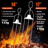 3 Way Skewers,17'' Metal Skewers for Grilling, Updated Version 3-Way