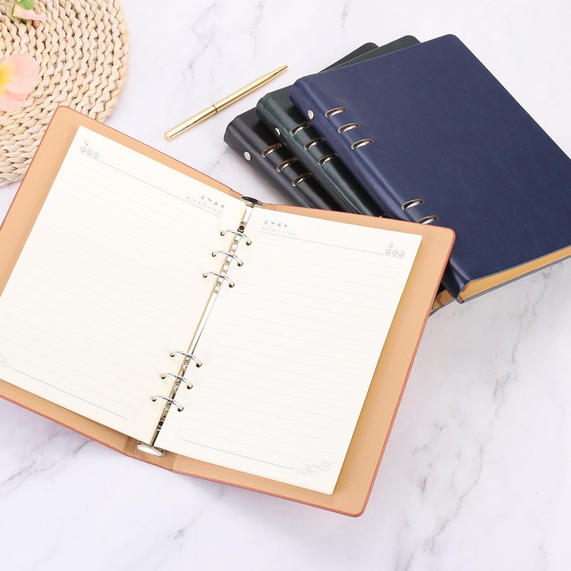 PATIKIL 6 Ring Binder Cover, A5 Leather Notebook Binder Mini