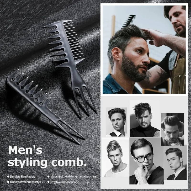 10 Piezas Peines Para Barbero Estilista Profesional Negro