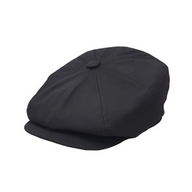 Emstate Eco-Friendly Twill 8 Panel Newsboy Apple Cap Made in USA Black, Slimmer L/XL (58-59cm)