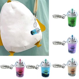 Cat Bubble Tea Pendant Cartoon Milk Tea Pendant Key Chain Fashionable Acrylic Keychain Jewellery for Backpacks and Phone