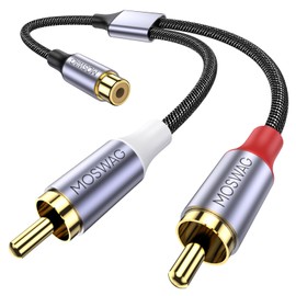 MOSWAG RCA Cable RCA Y Splitter 1 Female to 2 Male Y Splitter Amplifier for Game Consoles, CD Players, Subwoofers, Home Theater, HDTV