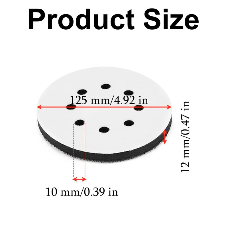 2 PCS Foam Sanding Pads 125mm Soft Sponge Interface Pad