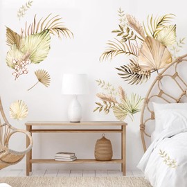 TOARTI Wall Tattoo Boho Palm Tree Leaves Wall Sticker Tropical Plants Wall Sticker Living Room Bedroom Sofa Background Wall Decoration