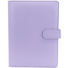 WITHYU A5 Binder Cover with Magnetic Buckle Closure, 6 Ring A5 PU Leather Binder Personal（No Inner Pages）, A5 Budget Binder,A5 Notebook for School,Office Organizing Planner Refill Pages