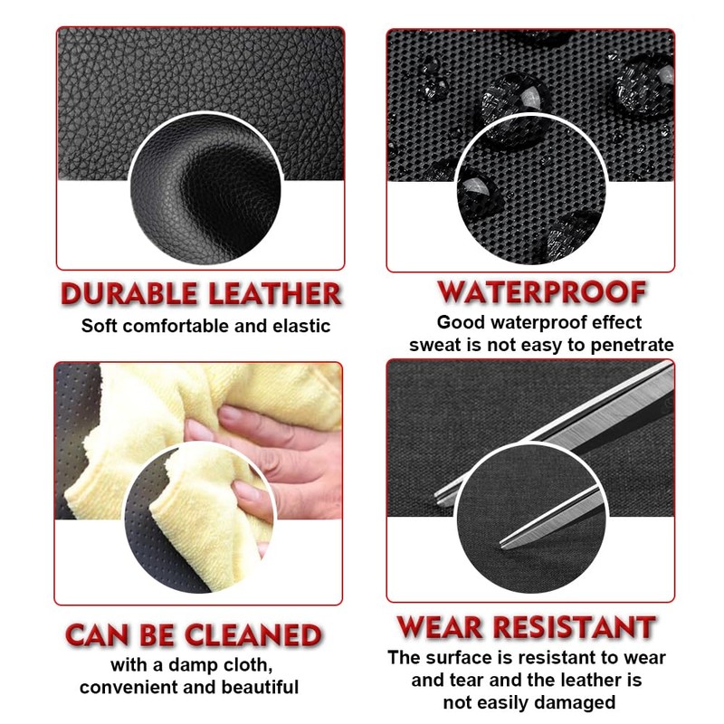 PIT66 Black PVC Leather Seat Cover Compatible with Honda 2000-2006