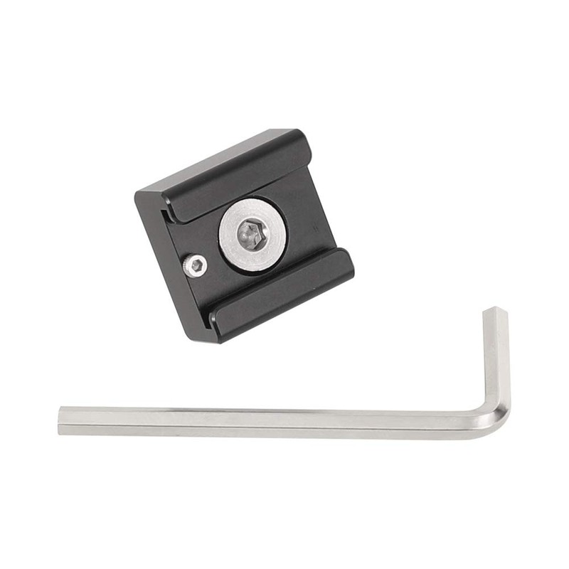 CAMVATE 3/8"-16 Cold Shoe Mount Adapter with Positioning Pins Compatible