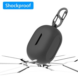 Geekria Funda de silicona compatible con JBL Tune 115TWS True Wireless Earbuds, funda protectora para auriculares, funda de transporte protectora con gancho para llavero, puerto de carga accesible (negro)