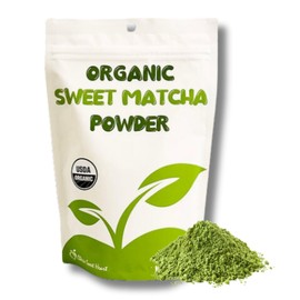 Organic Sweet Matcha Green Tea Powder - Cafe Style Blend by Cherie Sweet Heart - 16oz, Vegan & Gluten-Free, Rich in Antioxidants, Perfect for Lattes, Smoothies & Baking