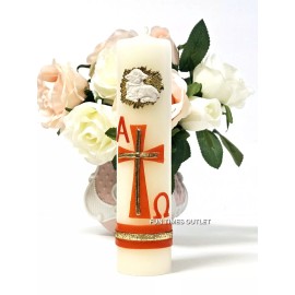 Cirio Vela Paschal Communion Candle Easter Holy Cirio Pascual Cross Alpha Omega