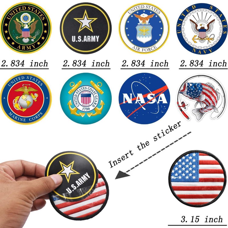 Round American Flag Patch, Hook and Loop USA Flag Embroidered