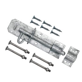 TERF® Heavy Duty Brenton Bolt Galvanised 150mm (6 inch) Strong Pad Bolt with Fixing Screw for Garden Sheds Garage Gate Lock Commercial Doors and Out House Doors - 150mm