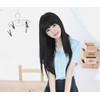 J-Cube Black Hair Wig Long Straight Bangs