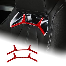 AIRSPEED Car Seat Head Rest Accent Sticker Carbon Fiber Auto Headrest Interior Trim Cover for Toyota Supra GR A90 A91 MK5 2019-2022, Red