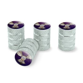 GRAPHICS & MORE Barn Owl Flying in Night Sky Tire Rim Wheel Aluminum Valve Stem Caps