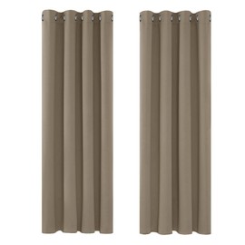 Deconovo Deconovo Blackout Curtains Super Soft Window Treatment Thermal Insulated Eyelet Blackout Curtains for Livingroom Taupe 46x63 Inch 2 Panels