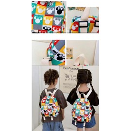 9 inch colorful cute mouse print fashion backpack, small (girl)
