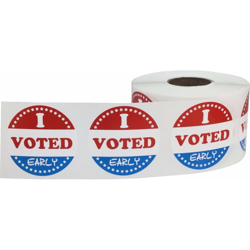InStockLabels.com "I VOTED EARLY" Circle Stickers | 1.5" Inches Round