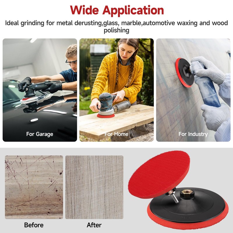 MOGRQAP Sanding Disc Polishing Pad 178mm Sanding Disc Kit with