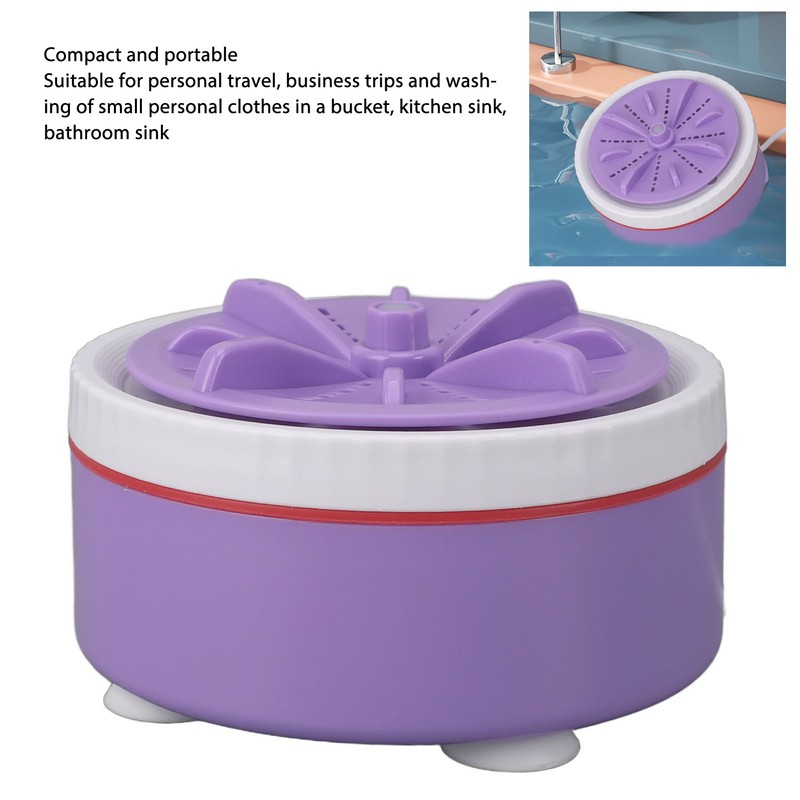 Mini Turbo Washing Machine Timed Adjustable Multifunction USB Powered Portable