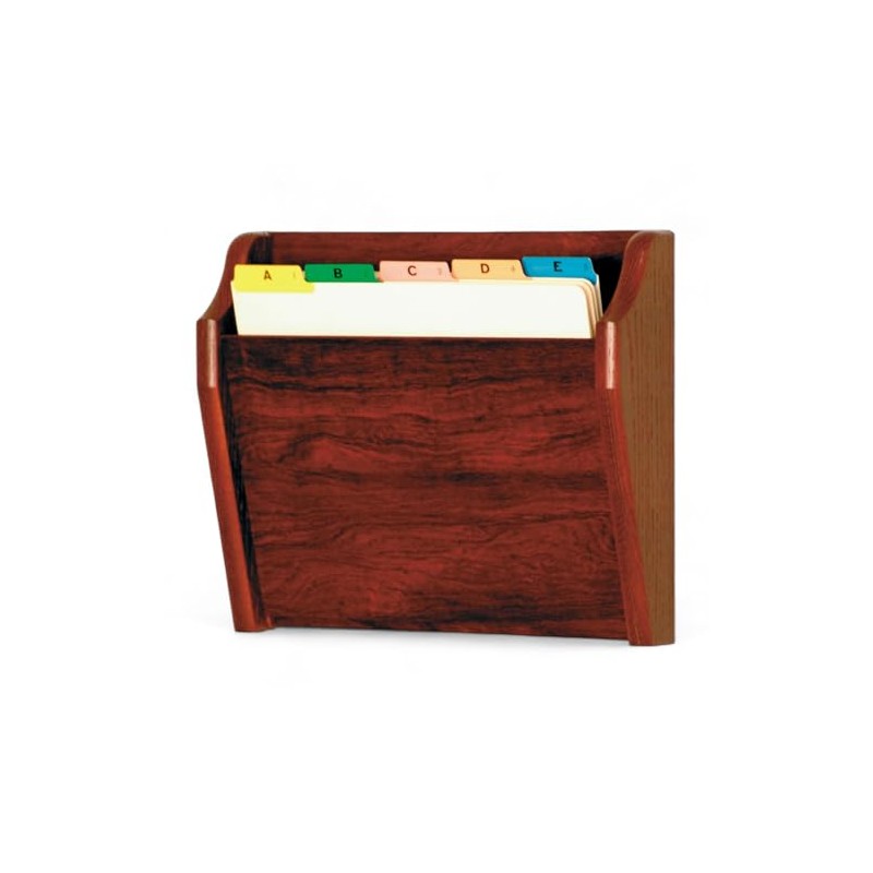 Wooden Mallet Tapered Bottom File Holder, Letter Size, Mahogany