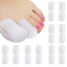 Big Toe Cap with Holes - 20 Pcs Breathable Toe Protector Toe Cover Sleeves, Provides Relief from Missing or Ingrown Toenails, Corns, Blisters, Hammer Toes, Reduce Friction, Protect Big Toe