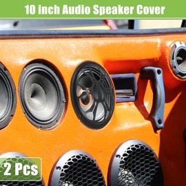 X AUTOHAUX 10" Car Speaker Grills Cover Round with Screws ABS Black - 2 Pcs