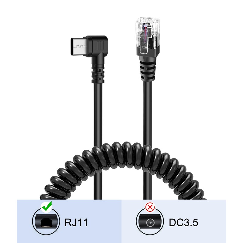 Radar Detector Cable with USB C to RJ11 Plug,Power Cable