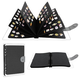 Pin Badge Display Book,8 Pages Enamel Pin Display for Store 350+ Pins,Waterproof Brooch Collection Storage Holder,Felt Jewelry Organizer Book for Pins, Brooches,Badges,Medals (Black)