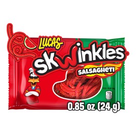 Lucas Salsagheti Watermelon Flavored Sweet & Hot Candy Strips and Tamarind Flavored Sauce, 0.84 oz - 12 Pieces Pack for Treats, Snack, Parties, Piñatas – Sweet