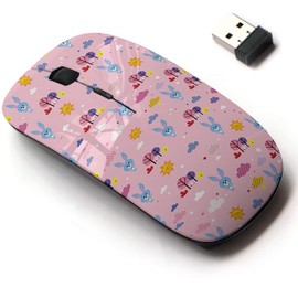 2.4G Wireless Mouse with Cute Pattern Design for All Laptops and Desktops with Nano Receiver - Cute Baby Bunnies Forest