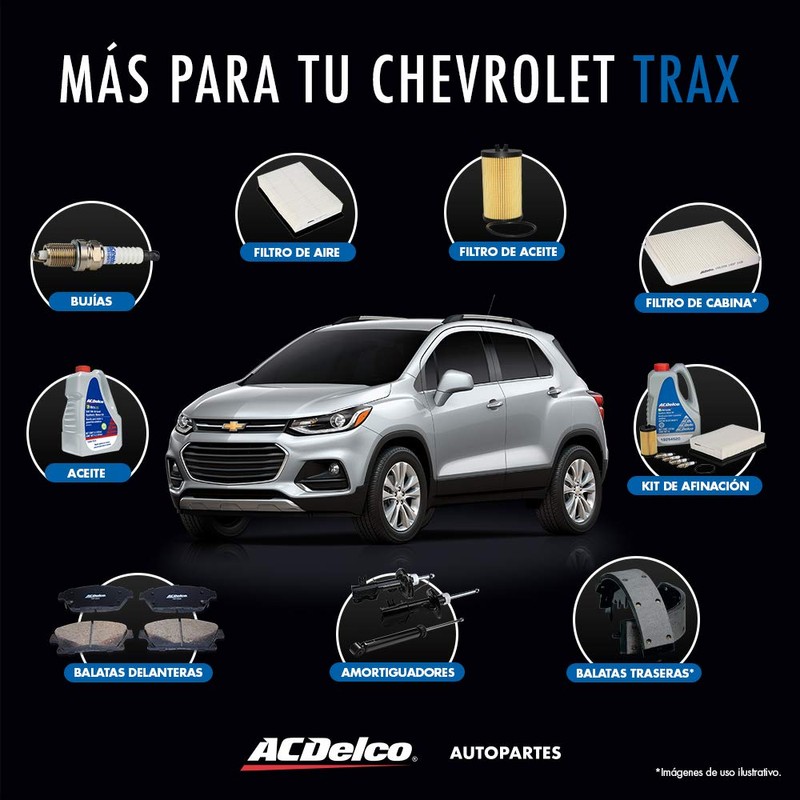 Bujía Convencional ACDelco para Sonic 2012-2017 y Trax 2013-2019, 19336070,