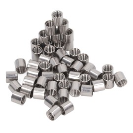50Pcs Coupling Nut Round 304 Stainless Steel Rod Connector Nut M8 Female Thread Fastener