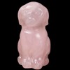Ytbeoxk Ytbeoxk Hand-Carved Natural Rose Quartz Crystal Dog Sculpture for