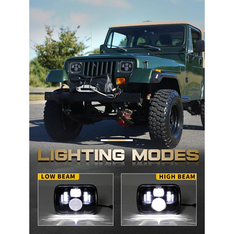 VI9000 5x7 7x6 H6054 led headlights with Hi/Low Sealed Beam